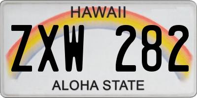 HI license plate ZXW282