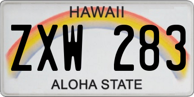 HI license plate ZXW283