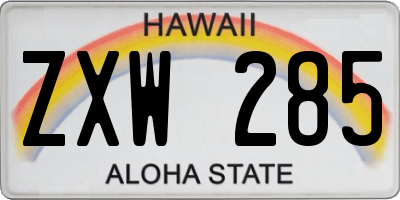 HI license plate ZXW285