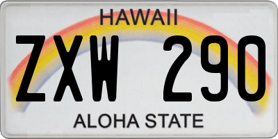 HI license plate ZXW290