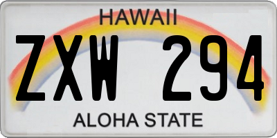 HI license plate ZXW294