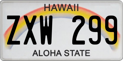 HI license plate ZXW299
