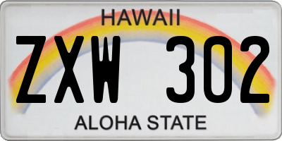 HI license plate ZXW302