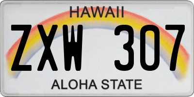 HI license plate ZXW307