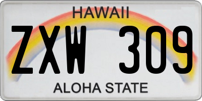 HI license plate ZXW309