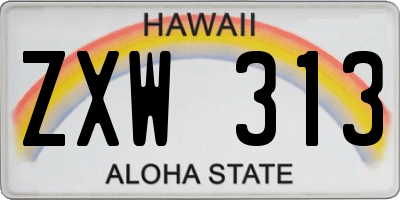 HI license plate ZXW313
