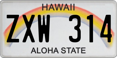 HI license plate ZXW314