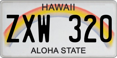 HI license plate ZXW320