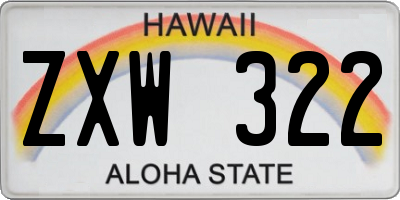 HI license plate ZXW322