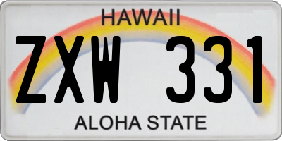 HI license plate ZXW331