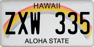 HI license plate ZXW335