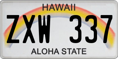 HI license plate ZXW337