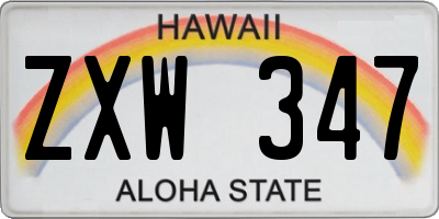 HI license plate ZXW347