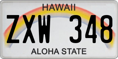 HI license plate ZXW348