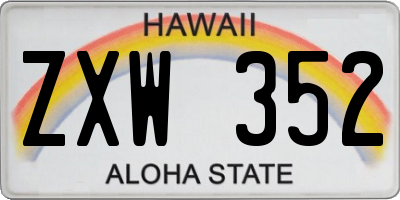 HI license plate ZXW352