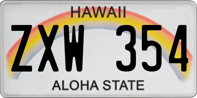 HI license plate ZXW354