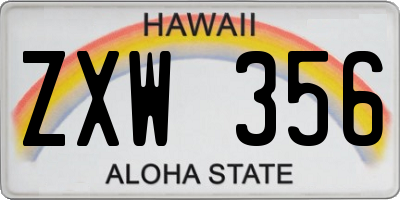 HI license plate ZXW356