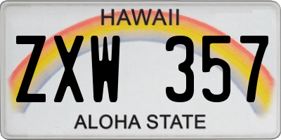 HI license plate ZXW357