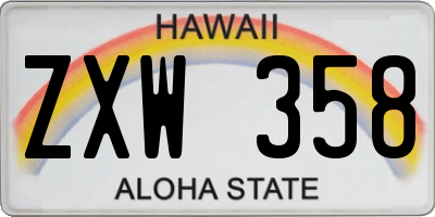 HI license plate ZXW358