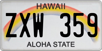 HI license plate ZXW359