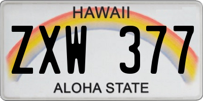 HI license plate ZXW377