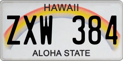 HI license plate ZXW384
