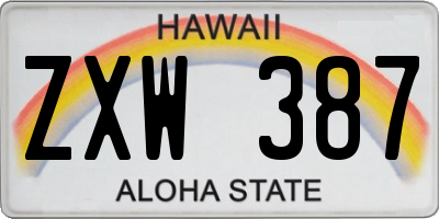 HI license plate ZXW387