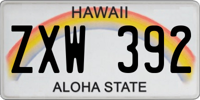 HI license plate ZXW392