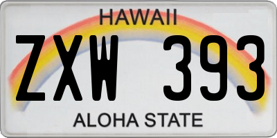 HI license plate ZXW393