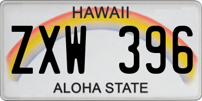 HI license plate ZXW396