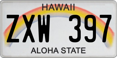 HI license plate ZXW397