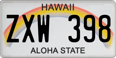 HI license plate ZXW398