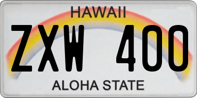 HI license plate ZXW400