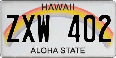 HI license plate ZXW402