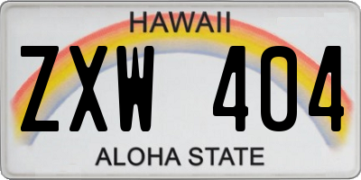 HI license plate ZXW404