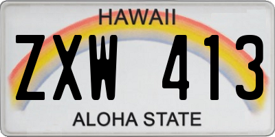 HI license plate ZXW413