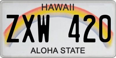 HI license plate ZXW420
