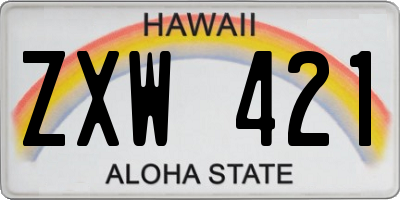 HI license plate ZXW421