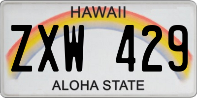 HI license plate ZXW429