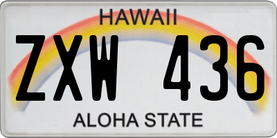 HI license plate ZXW436