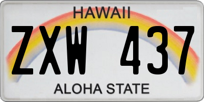 HI license plate ZXW437