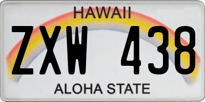 HI license plate ZXW438