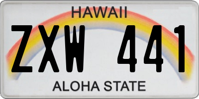 HI license plate ZXW441