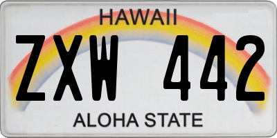 HI license plate ZXW442