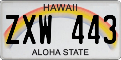 HI license plate ZXW443