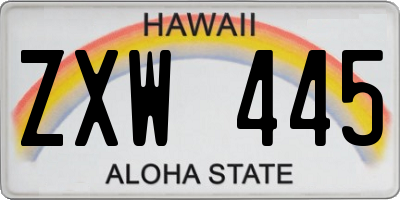 HI license plate ZXW445