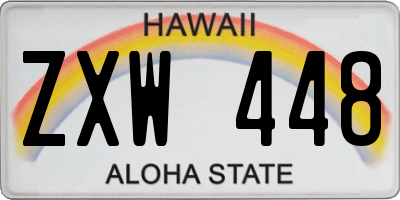 HI license plate ZXW448