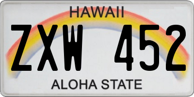 HI license plate ZXW452