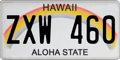 HI license plate ZXW460