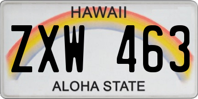 HI license plate ZXW463